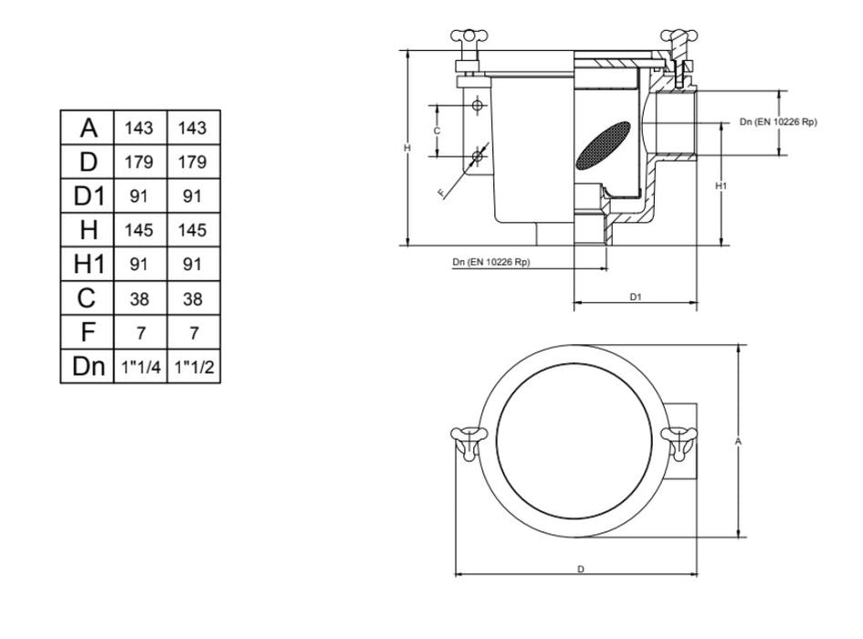 1-1/2" Water Strainer (VENEZIA COMPACT) (MS 0008H)