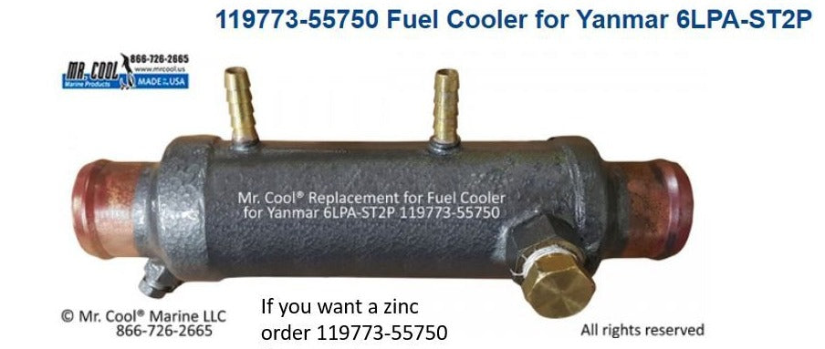 Yanmar 4LHA, 6LP(A) Fuel Cooler 119773-55750 Replacement 119773-55750 / 55800