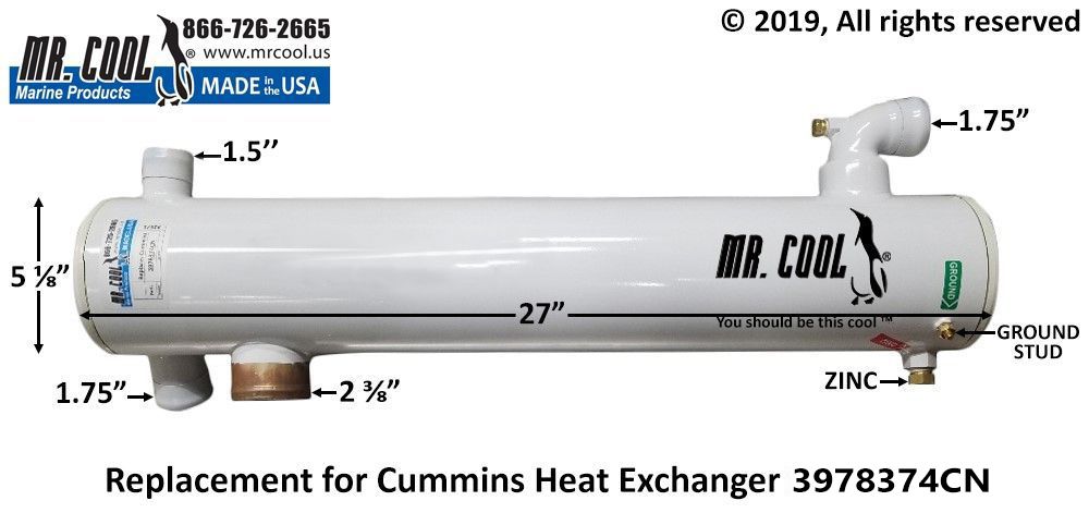 Cummins Heat Exchanger 3978734CN -  5x27 Replacement Part