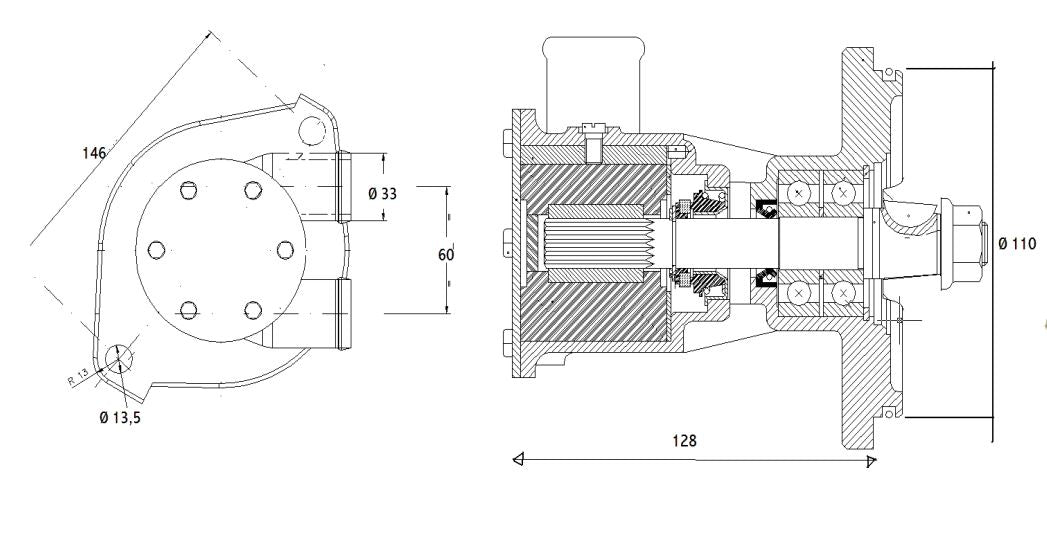 IVECO N45, N67 Seawater Pump 8038182 Replacement- AN 4375-ST155