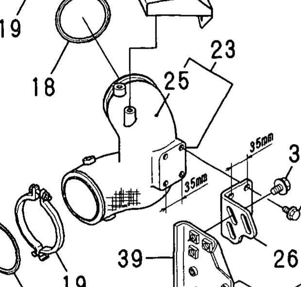 Yanmar 119175-13301 Stainless Steel Exhaust Riser Replacement HDI HOT4