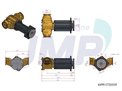 Caterpillar C32 Replacement Engine Cooling Seawater Pump- JMP JPR-CT3200R