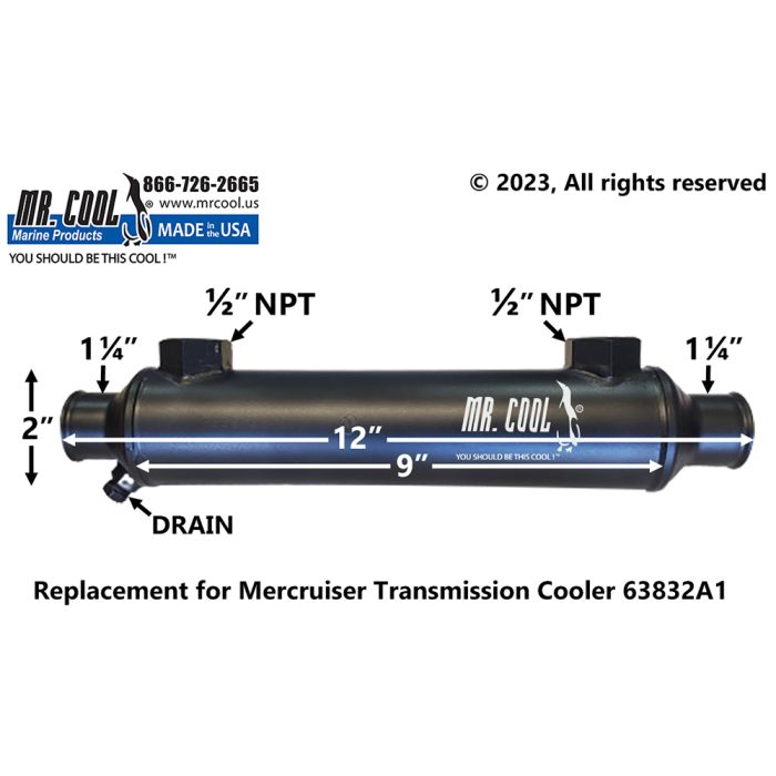 MERCRUISER TRANSMISSION OIL COOLER 63832A1, 63832T