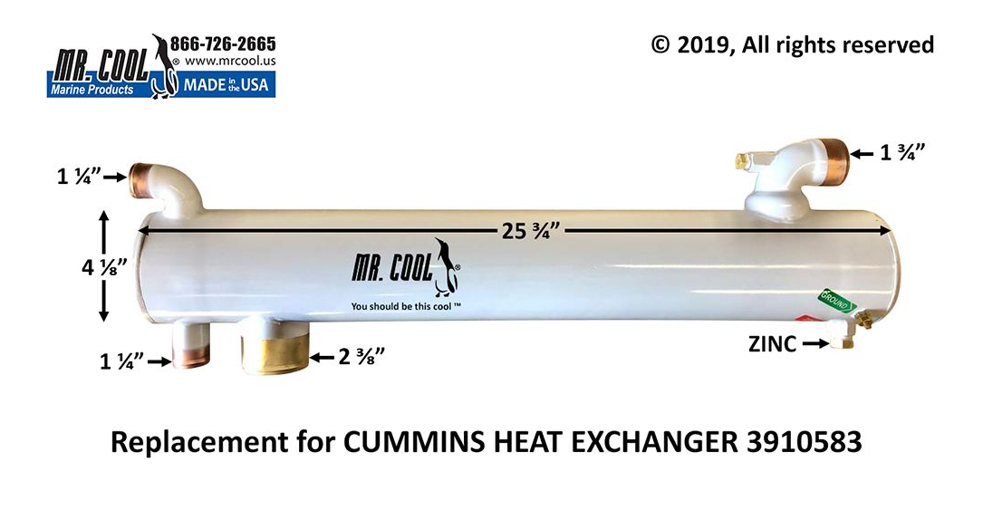 Cummins QSB 5.9 L Heat Exchanger 3910583 Replacement Part