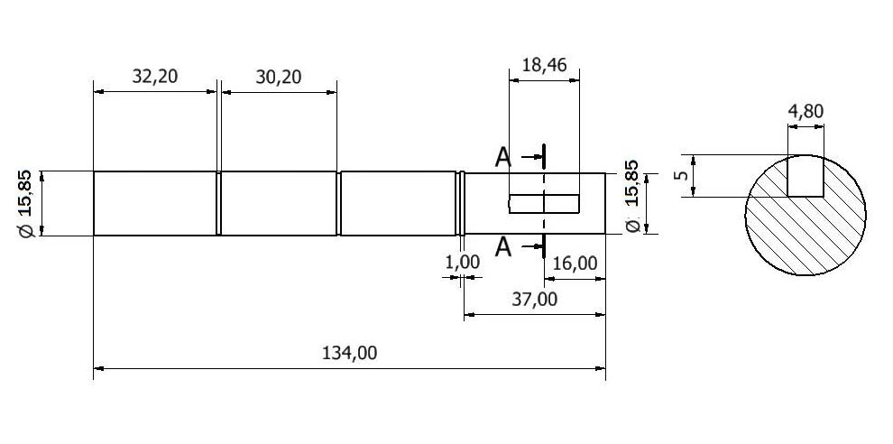 Sherwood M71/ M74 Shaft 14159 Replacement AN 5816