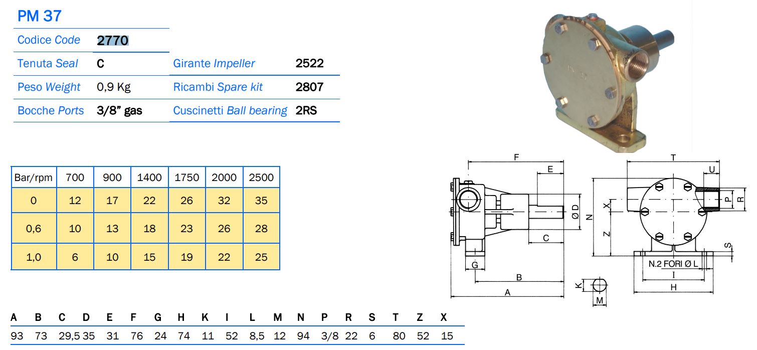 Ancor 2770 3/8" Replaces Johnson F4B-8, 10-24074-1, Farymann MASE - IS 9000/6.5/7.6/8/9.5, Farymann - K34/NORPRO 600,800