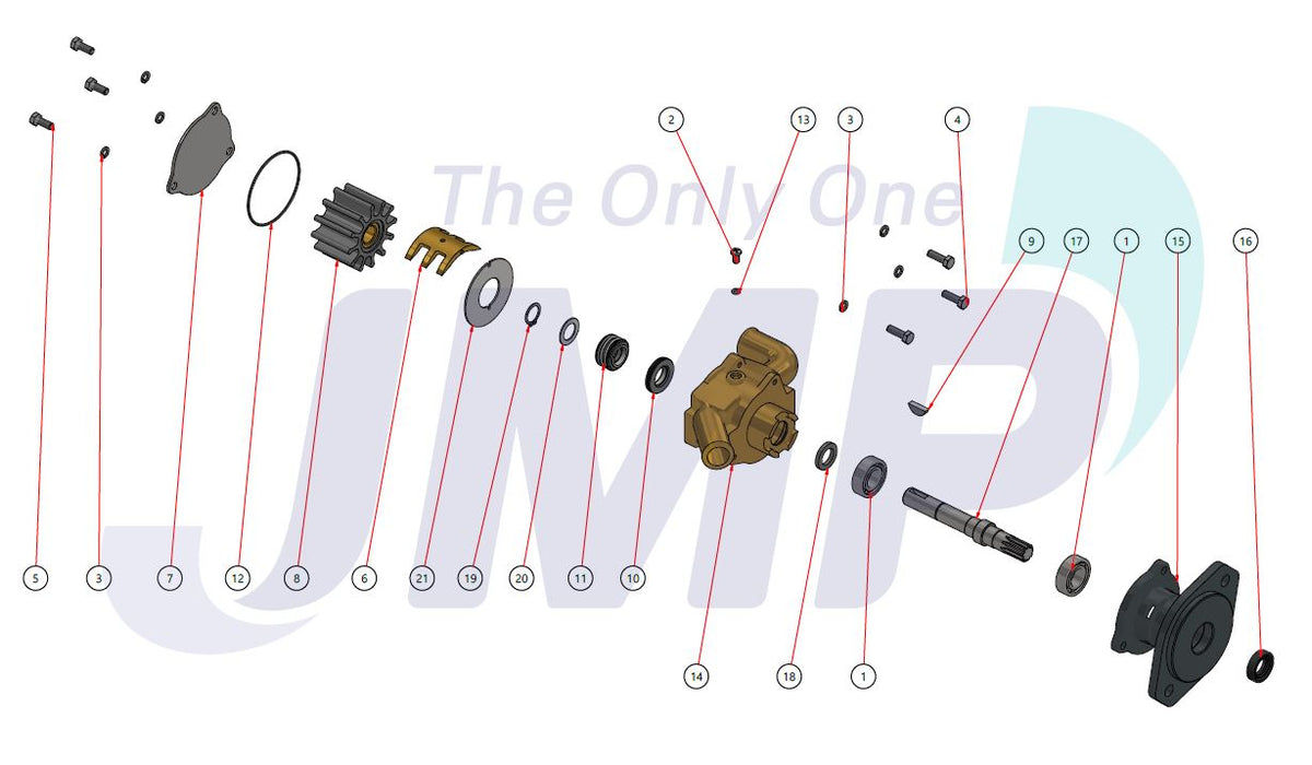 Onan MDKDS Sherwood G-1012 (G1009) Seawater Pump Replacement JPR-ON7312