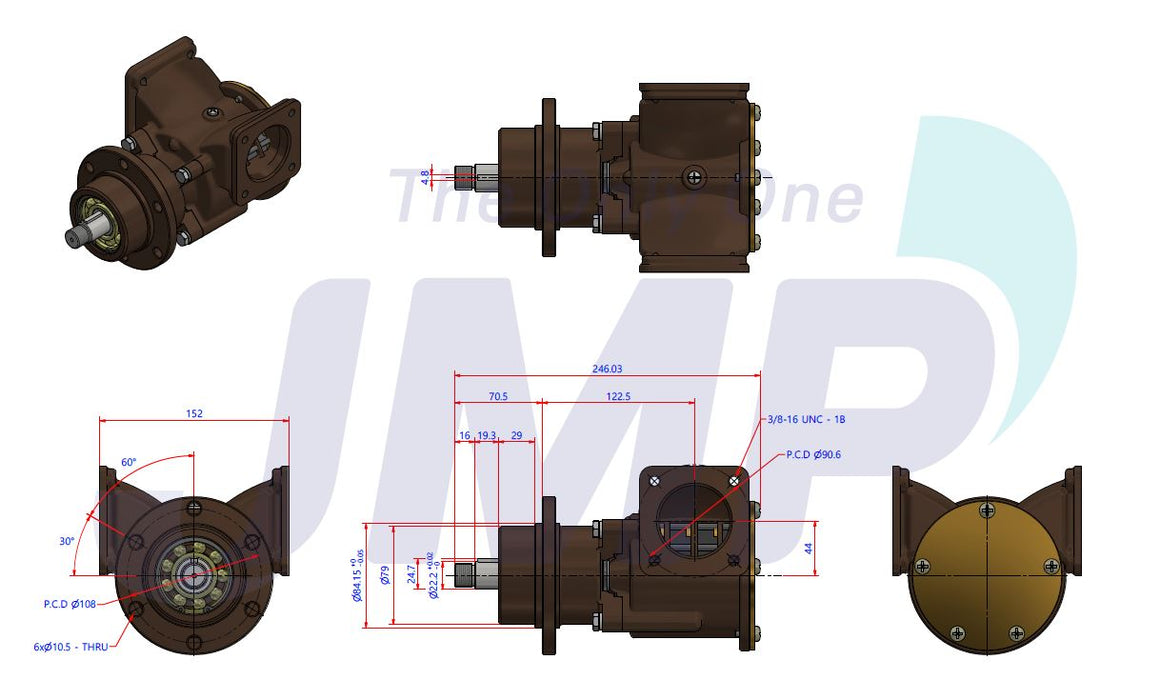 Volvo Penta TAMD 102, 103, 120, 122 Seawater Pump Replacement JPR-V3000