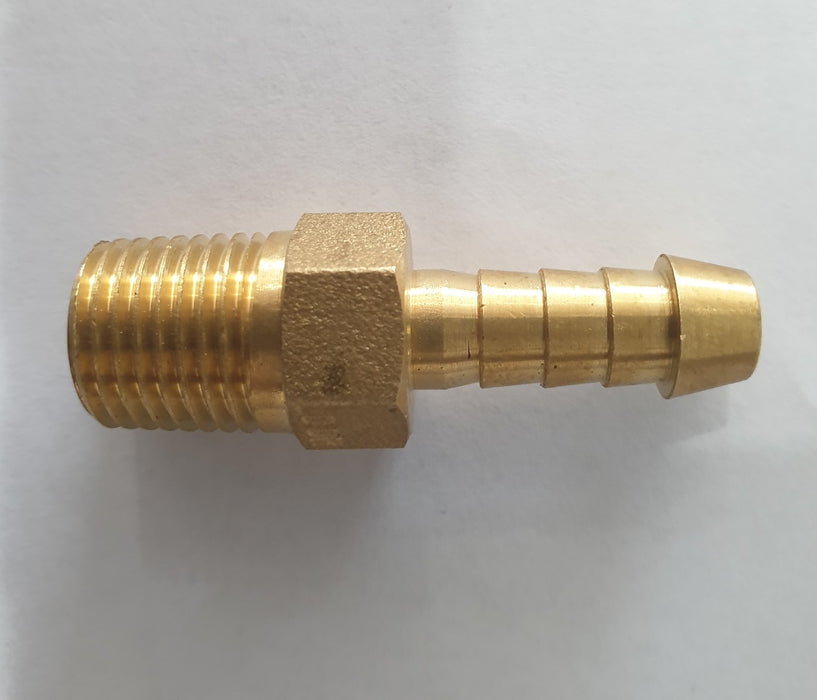 Male Hose Tail - Brass 1/4" BSP x 5/16" (8mm)